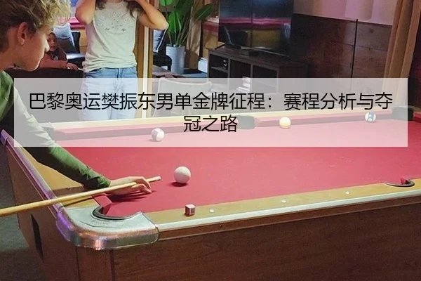 巴黎奥运樊振东男单金牌征程：赛程分析与夺冠之路